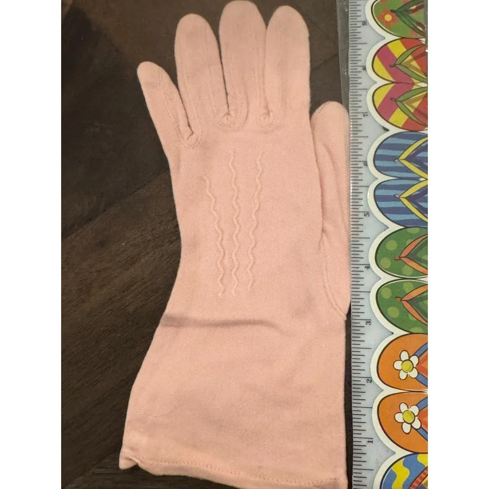 Vintage Pink Flamingo Gauntlet Fashion Gloves‎ Size 7.5 Bracelet Length Women
